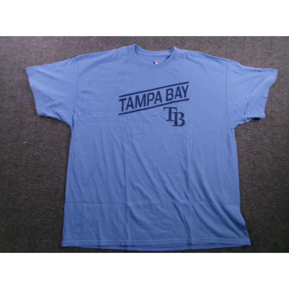 Tampa Bay Shirt Mens Size XXL Blue MLB Sport Causal Crew Neck Short Sleeve
